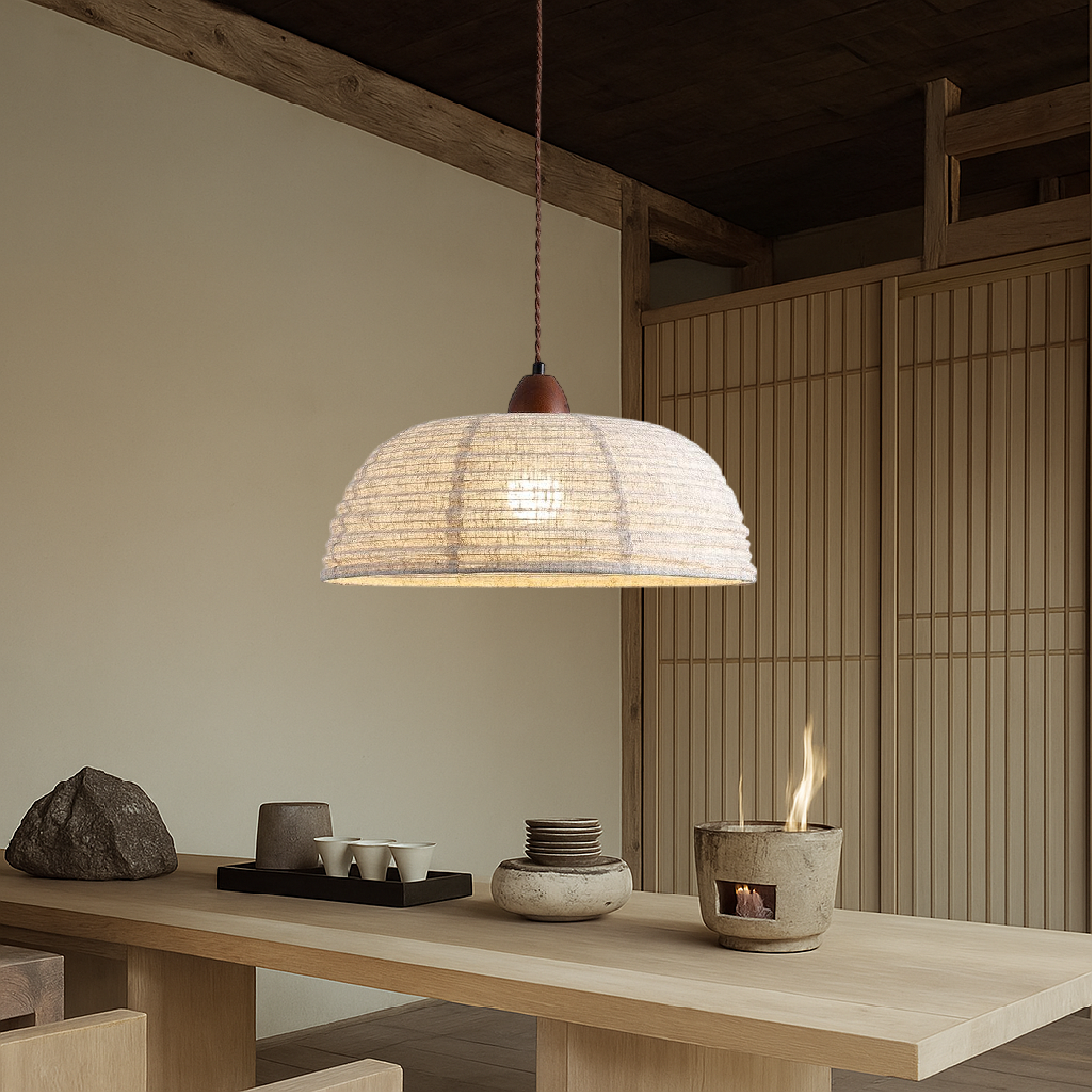 Lampe suspendue scandinave moderne en tissu