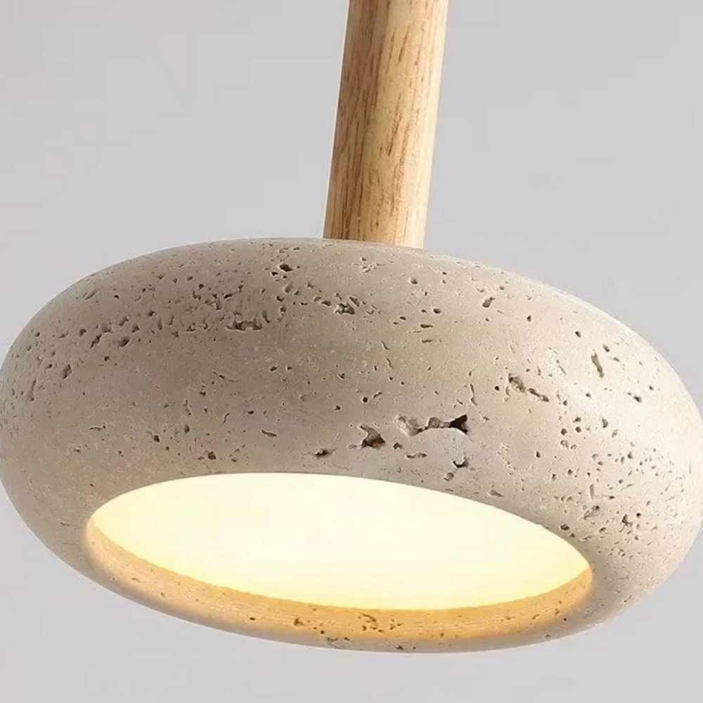 Lampe suspendue minimaliste en travertin