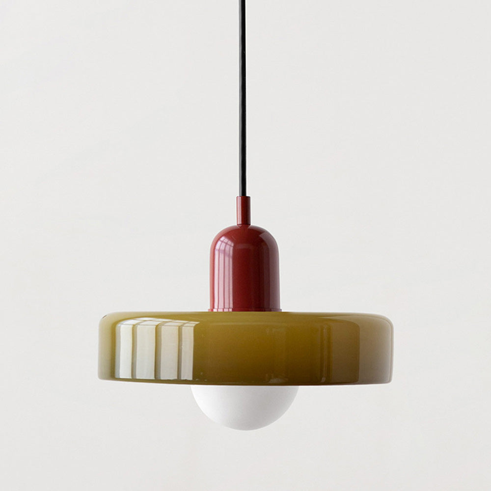 Lampe suspendue Bauhaus artistique en verre