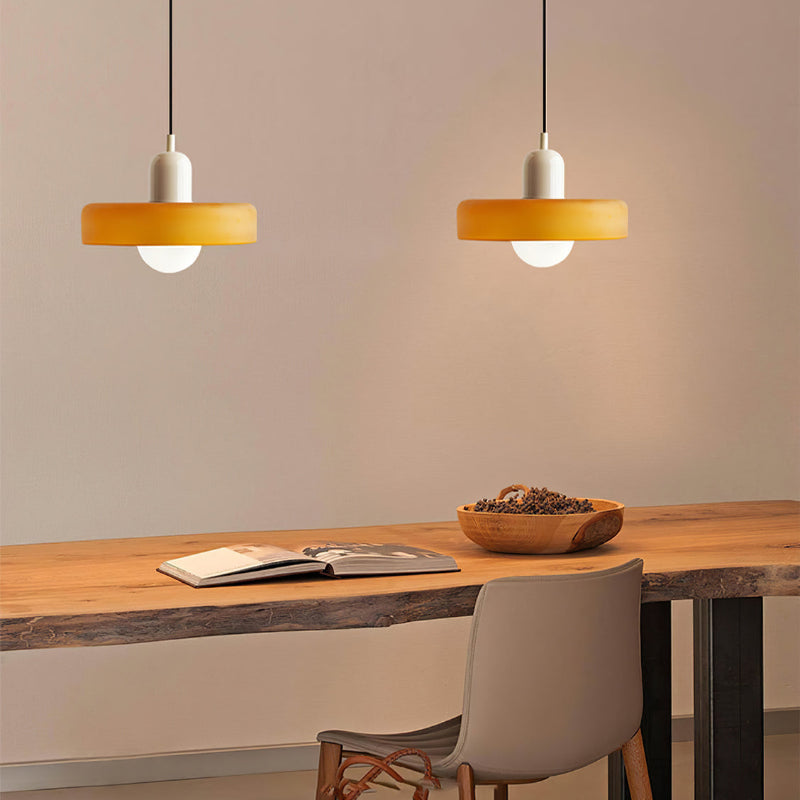 Lampe suspendue Bauhaus artistique en verre