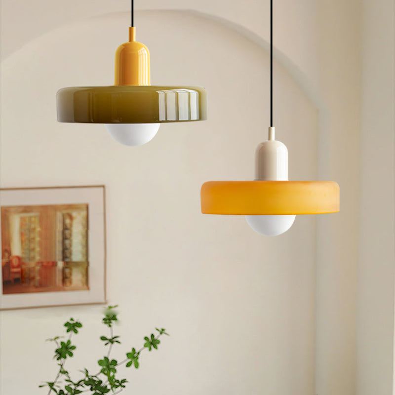 Lampe suspendue Bauhaus artistique en verre