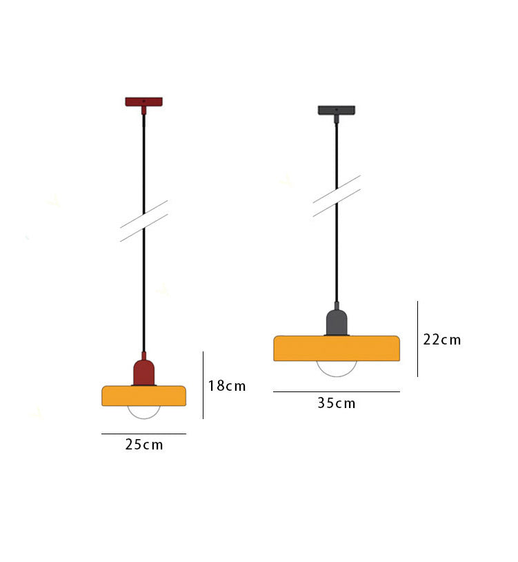 Lampe suspendue Bauhaus artistique en verre