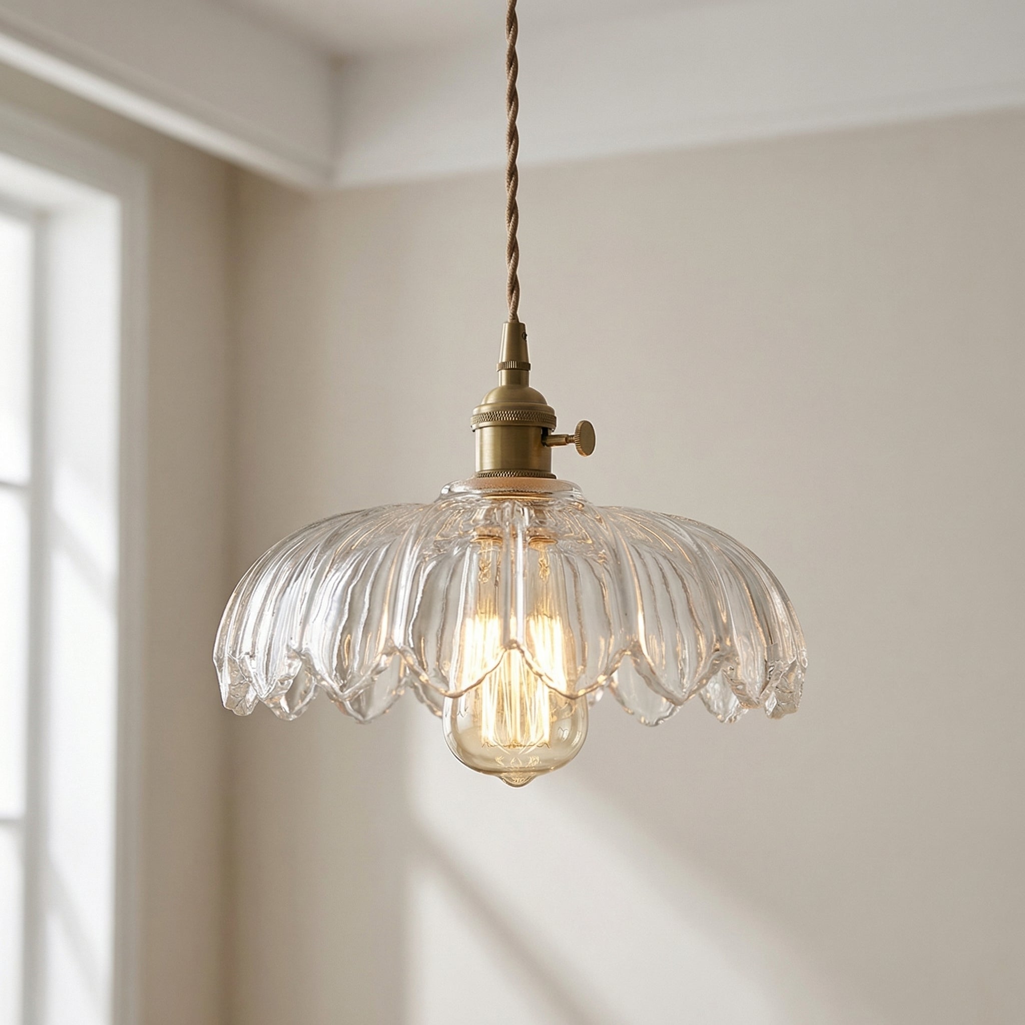 Suspension fleur de verre