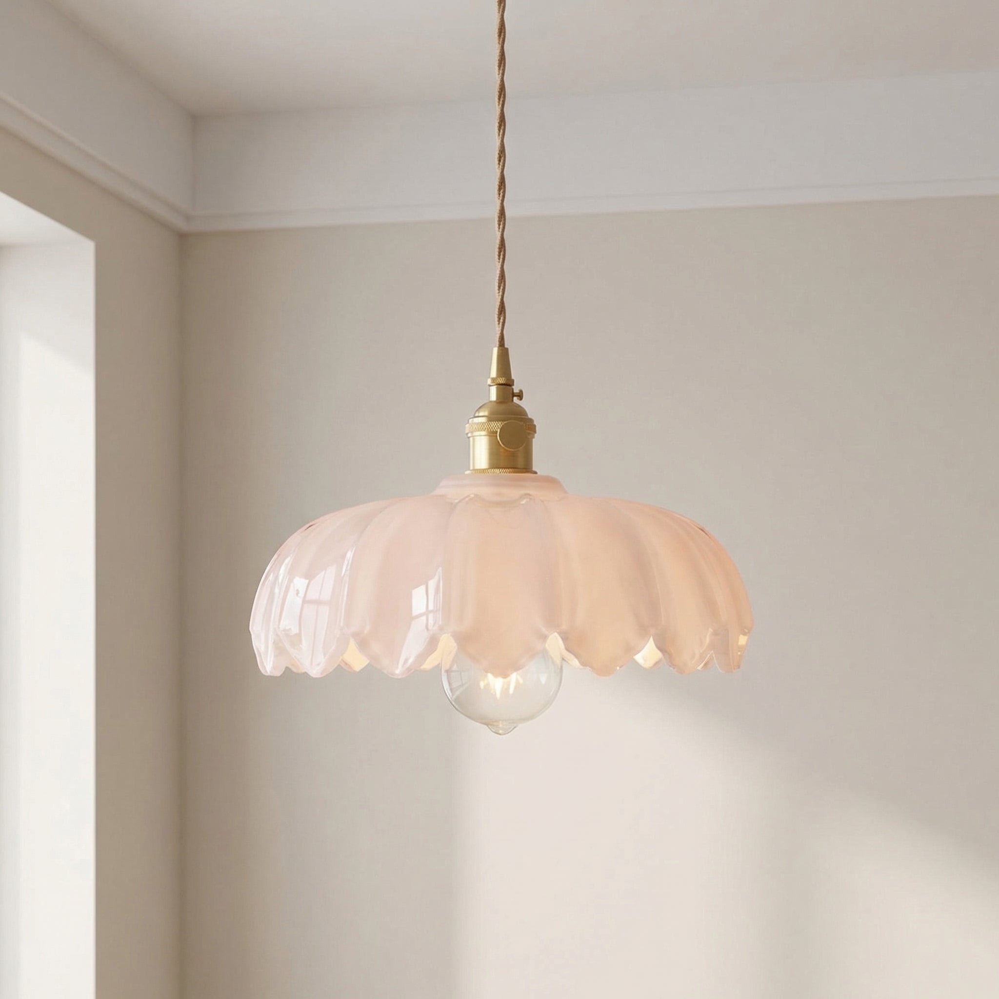 Suspension fleur de verre