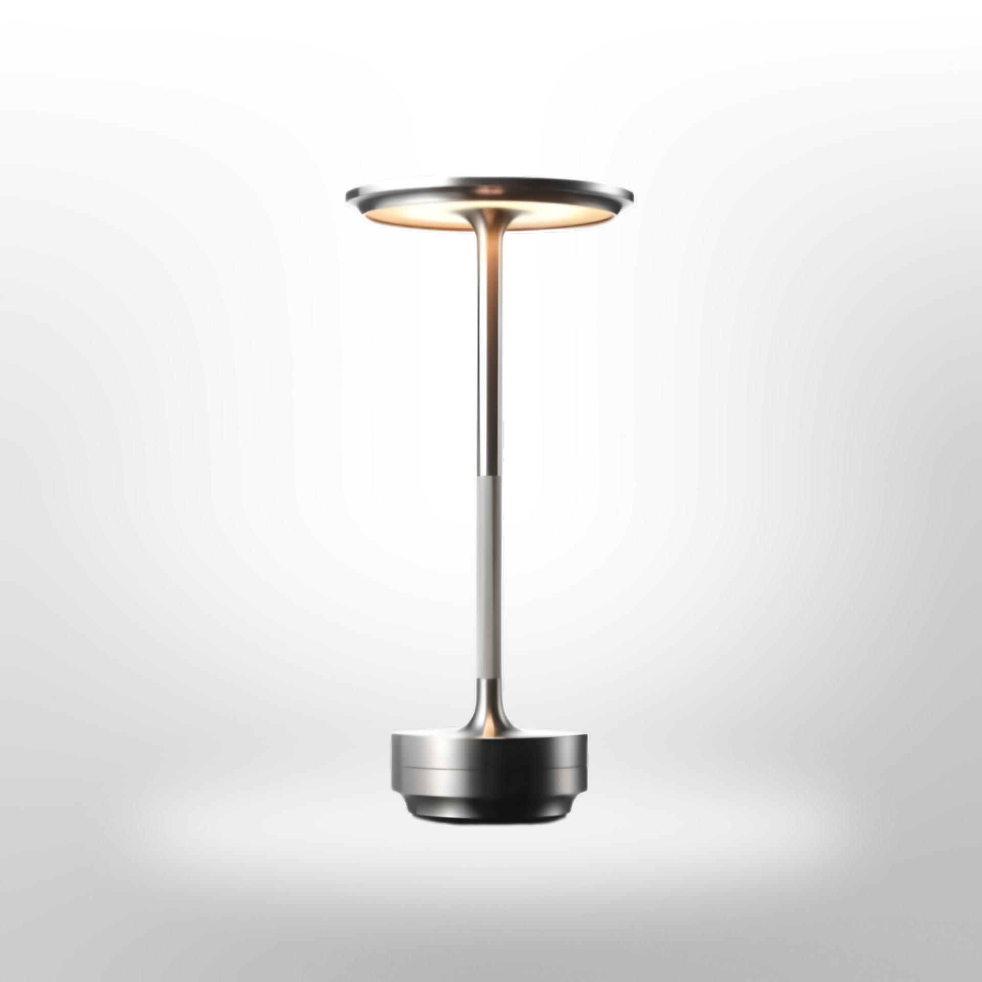 Lampe de table en métal avec abat-jour rond et base cylindrique