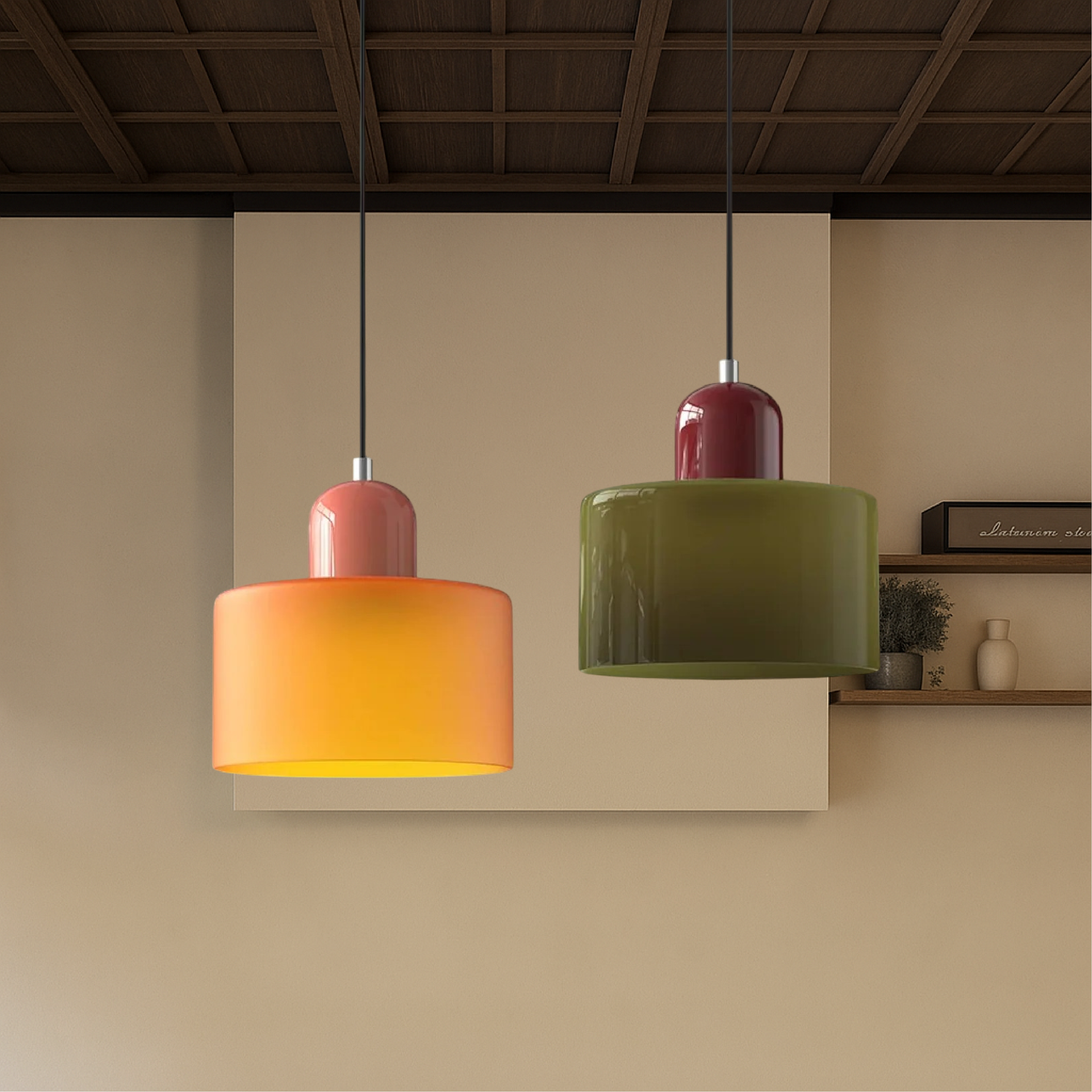 Suspension Bauhaus artistique en verre