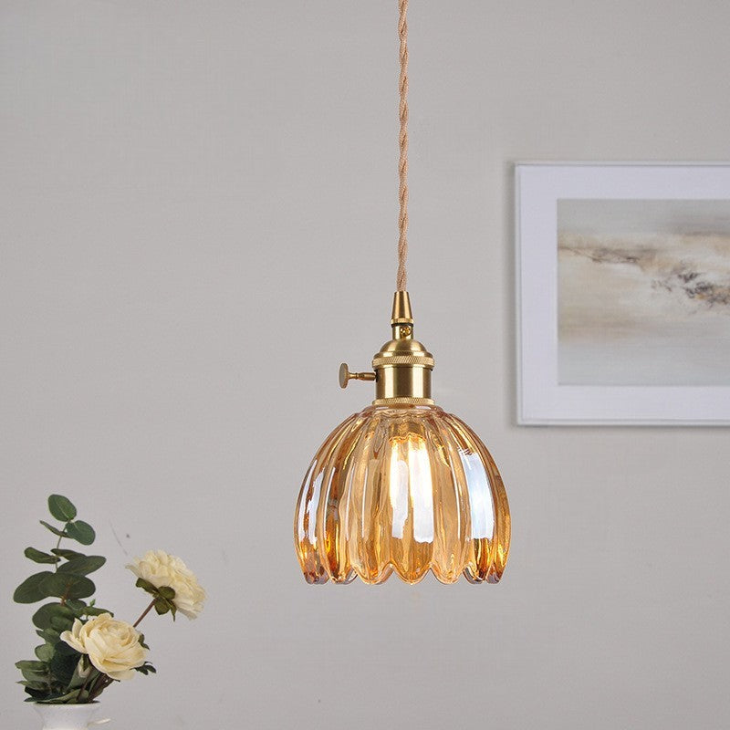 Lampe suspendue japonaise en verre
