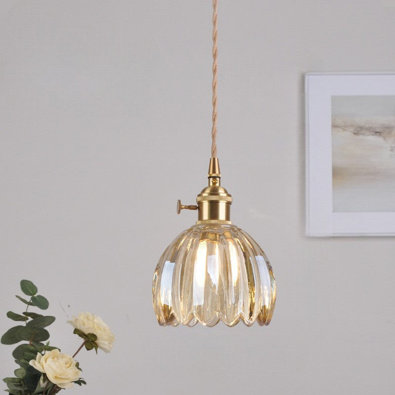 Lampe suspendue japonaise en verre