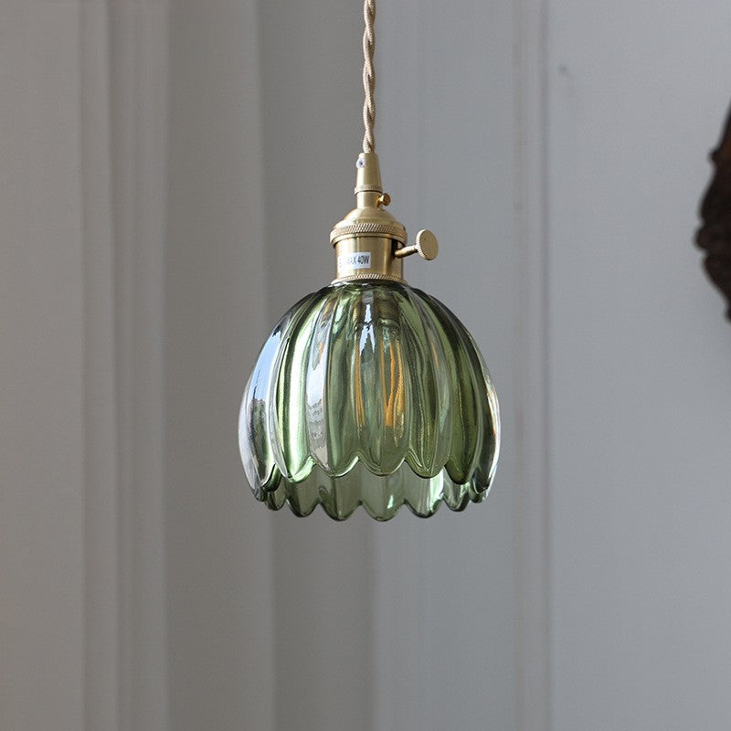 Lampe suspendue japonaise en verre