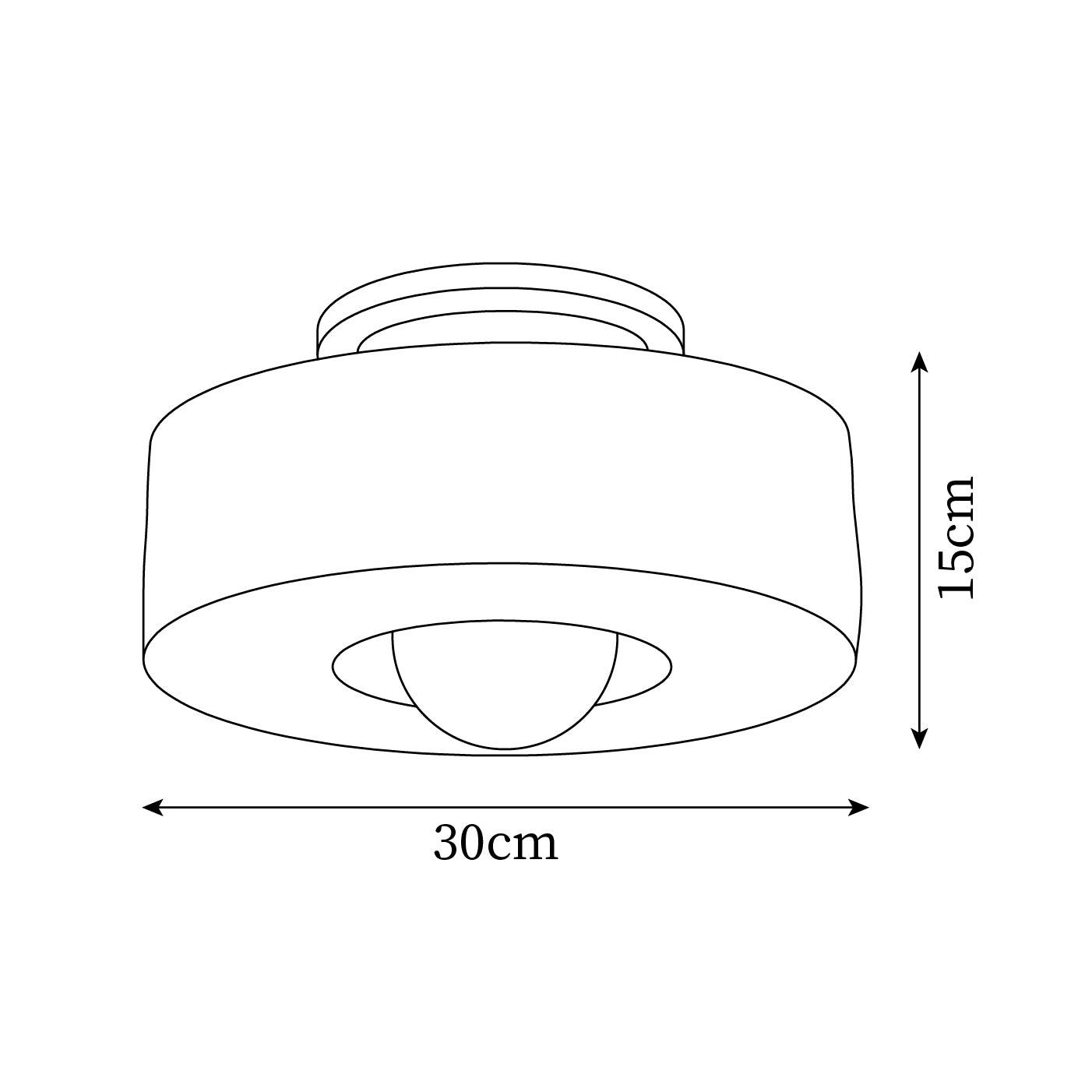 Plafonnier cylindrique à source lumineuse apparente
