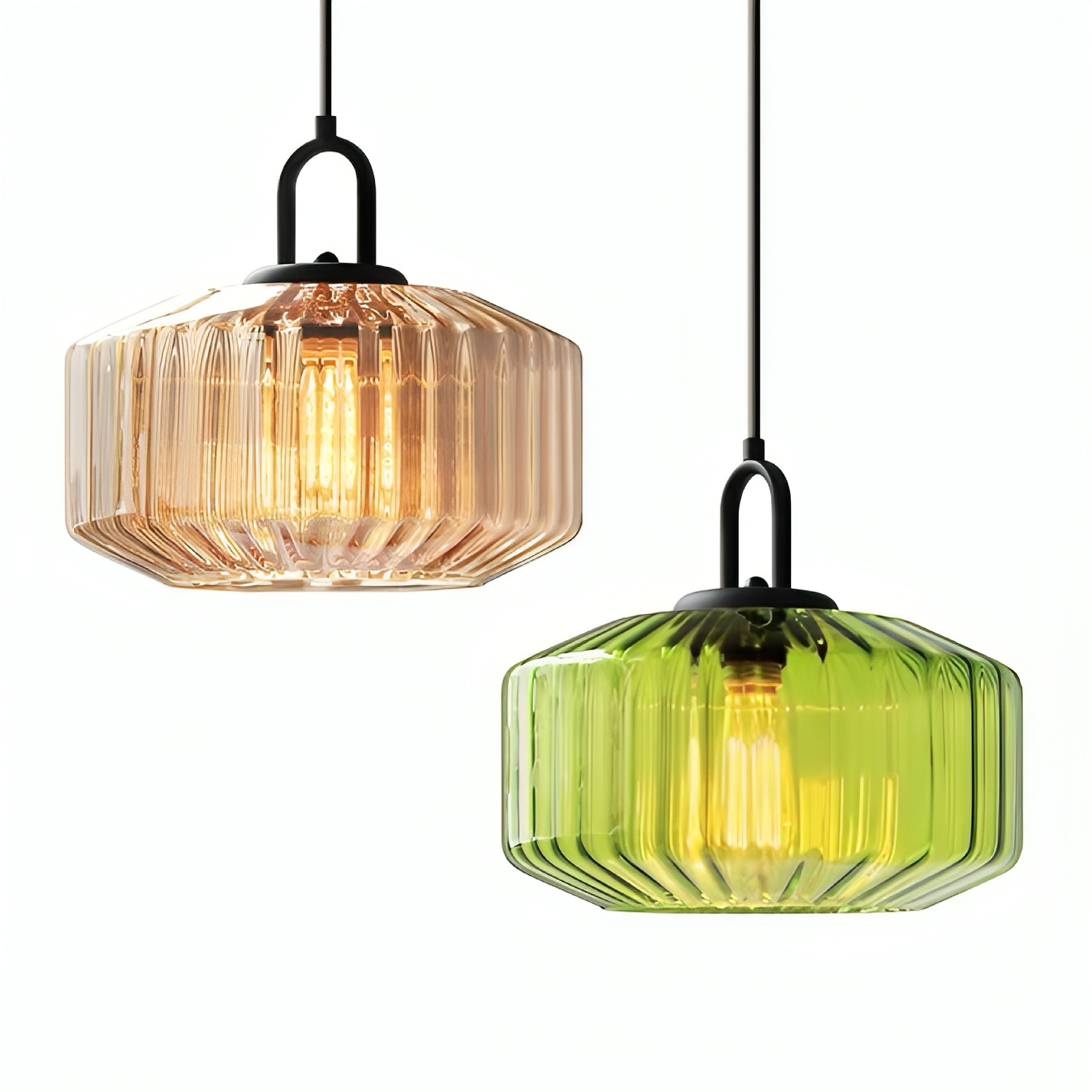 Lampe suspendue moderne en verre coloré