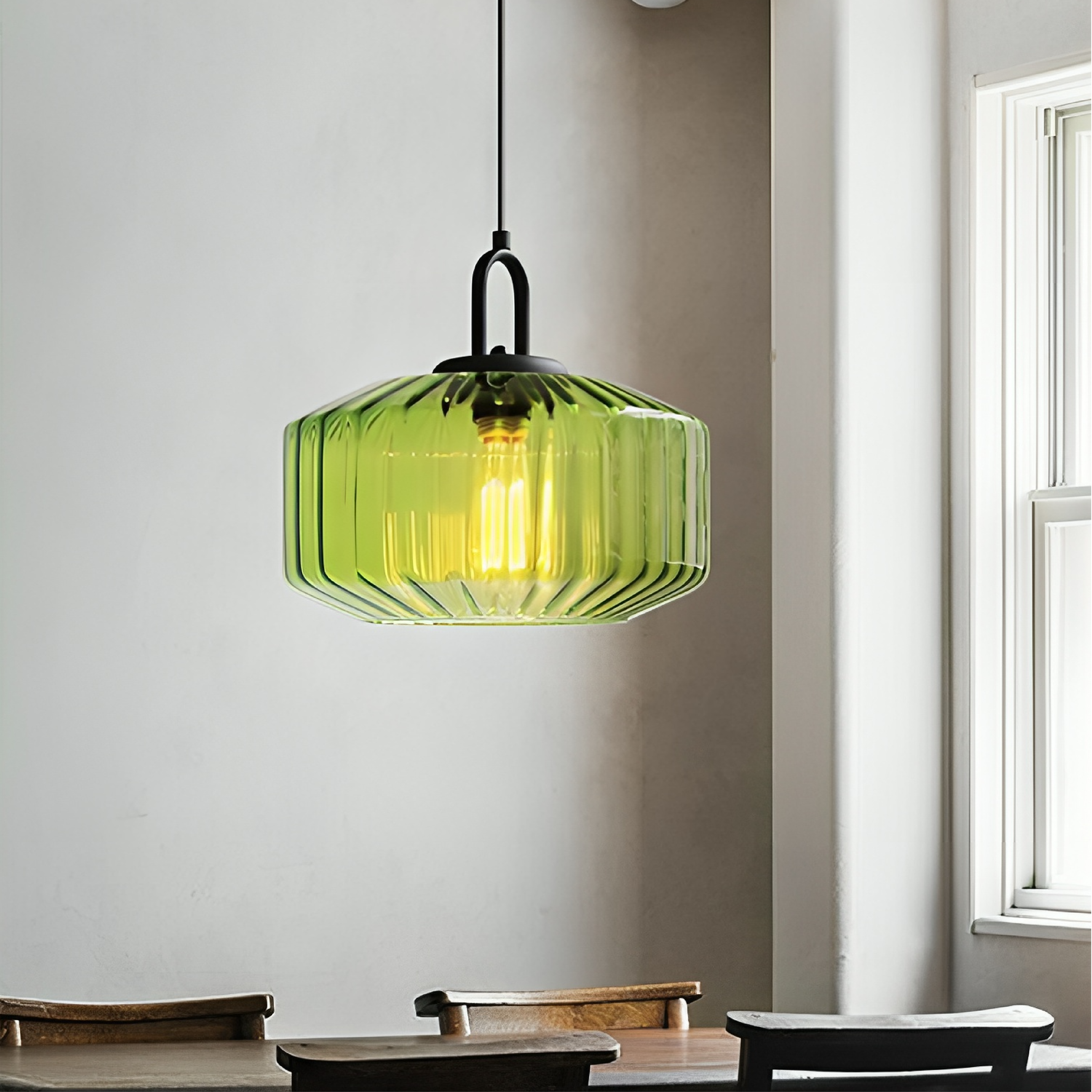 Lampe suspendue moderne en verre coloré