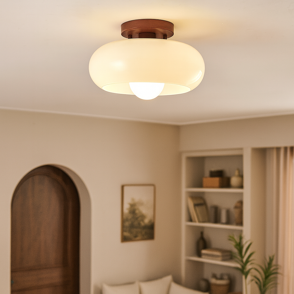 Plafonnier Bauhaus italien crème