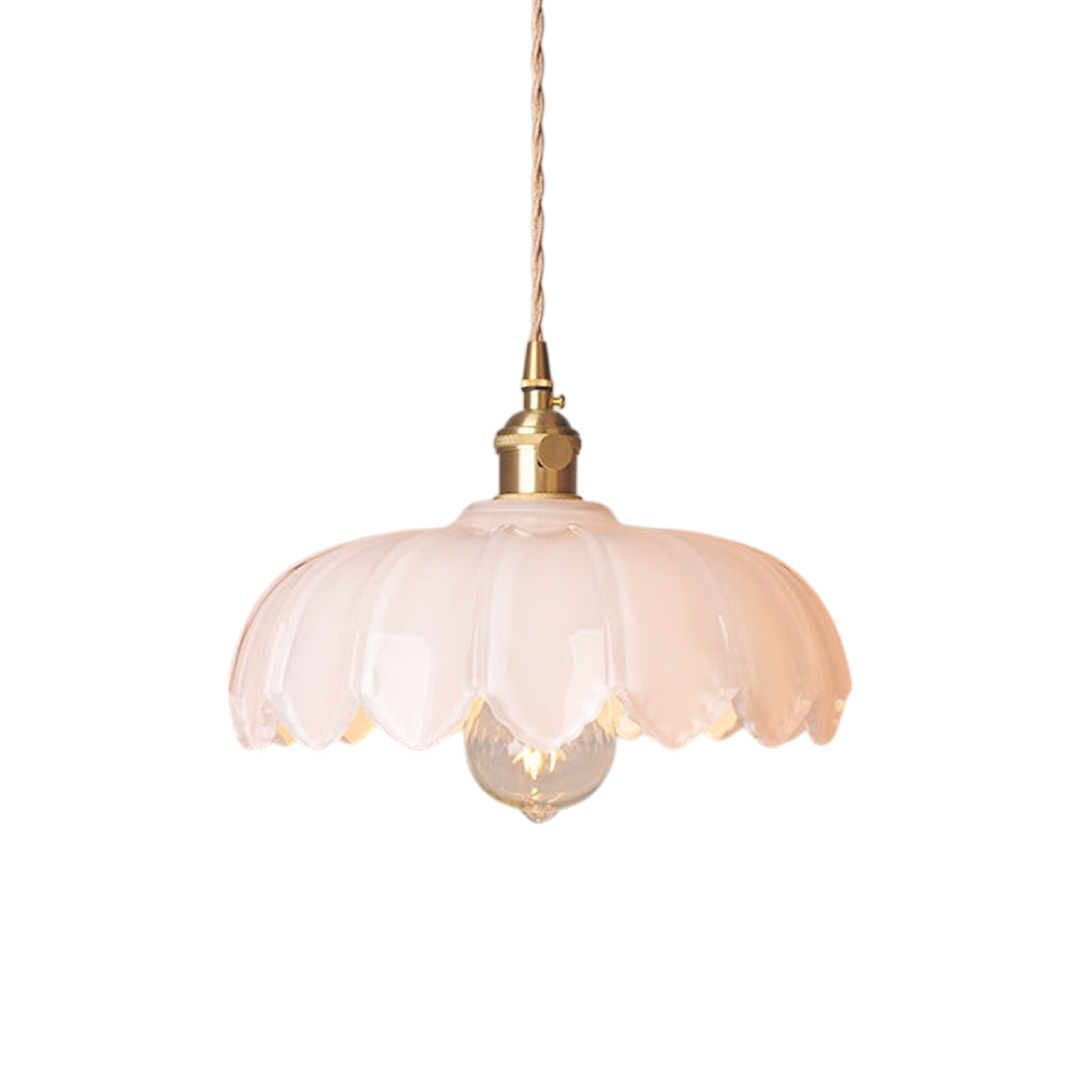 Lampe suspendue en verre en forme de fleur