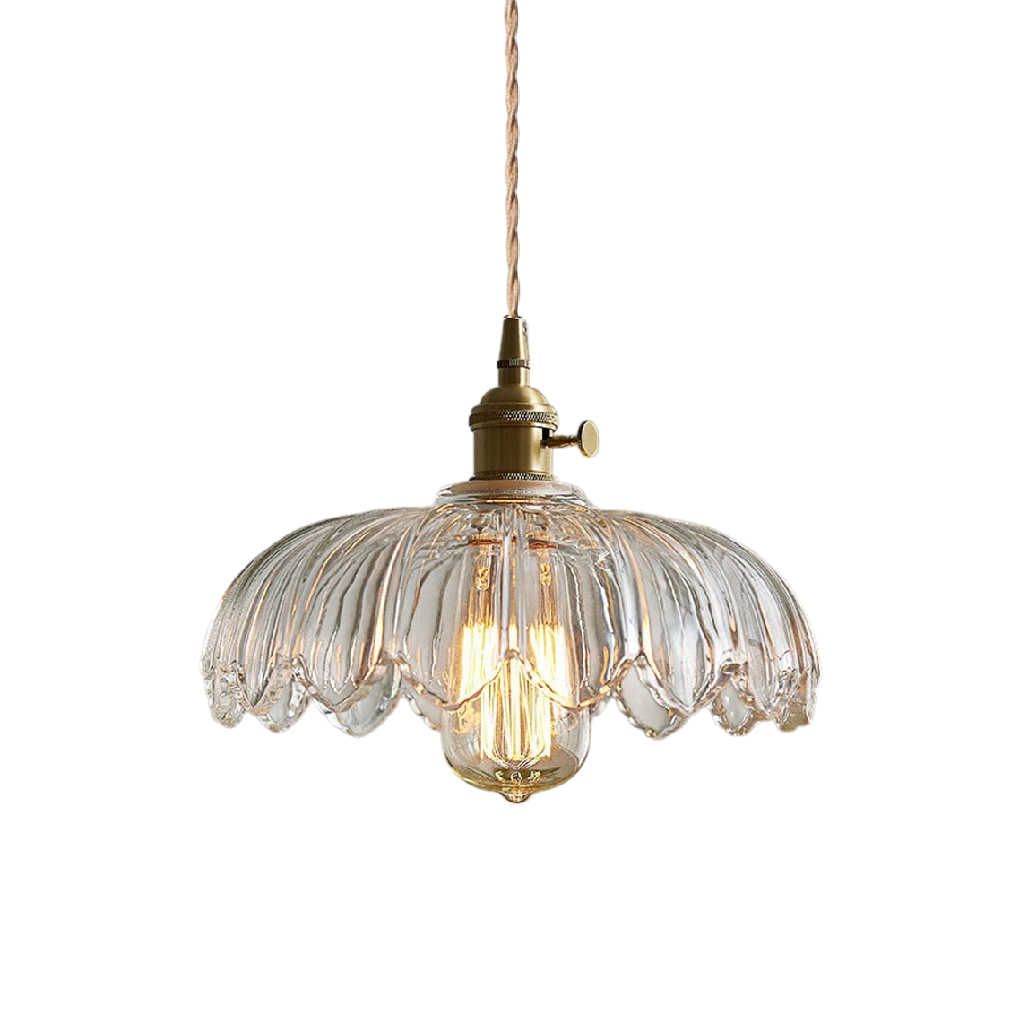 Lampe suspendue en verre en forme de fleur