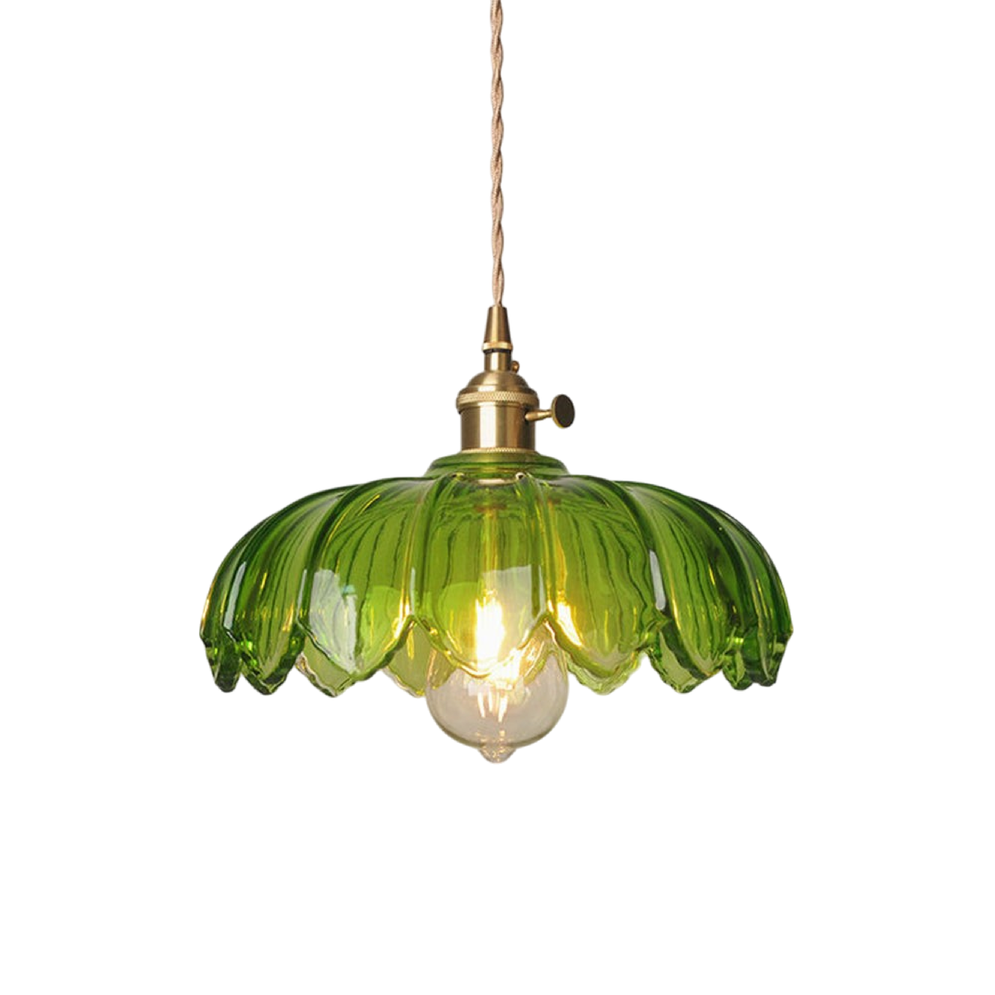 Lampe suspendue en verre en forme de fleur
