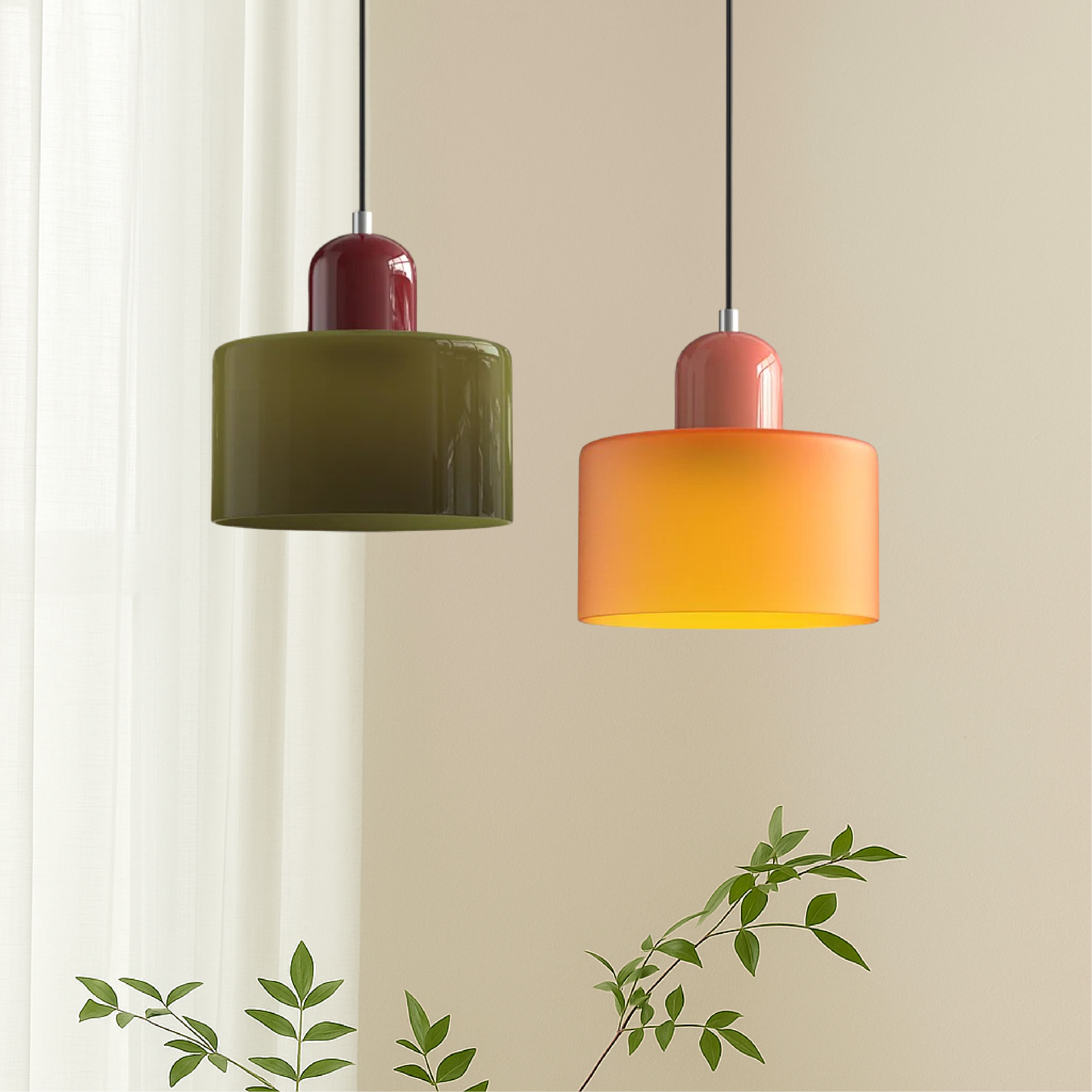 Suspension Bauhaus artistique en verre