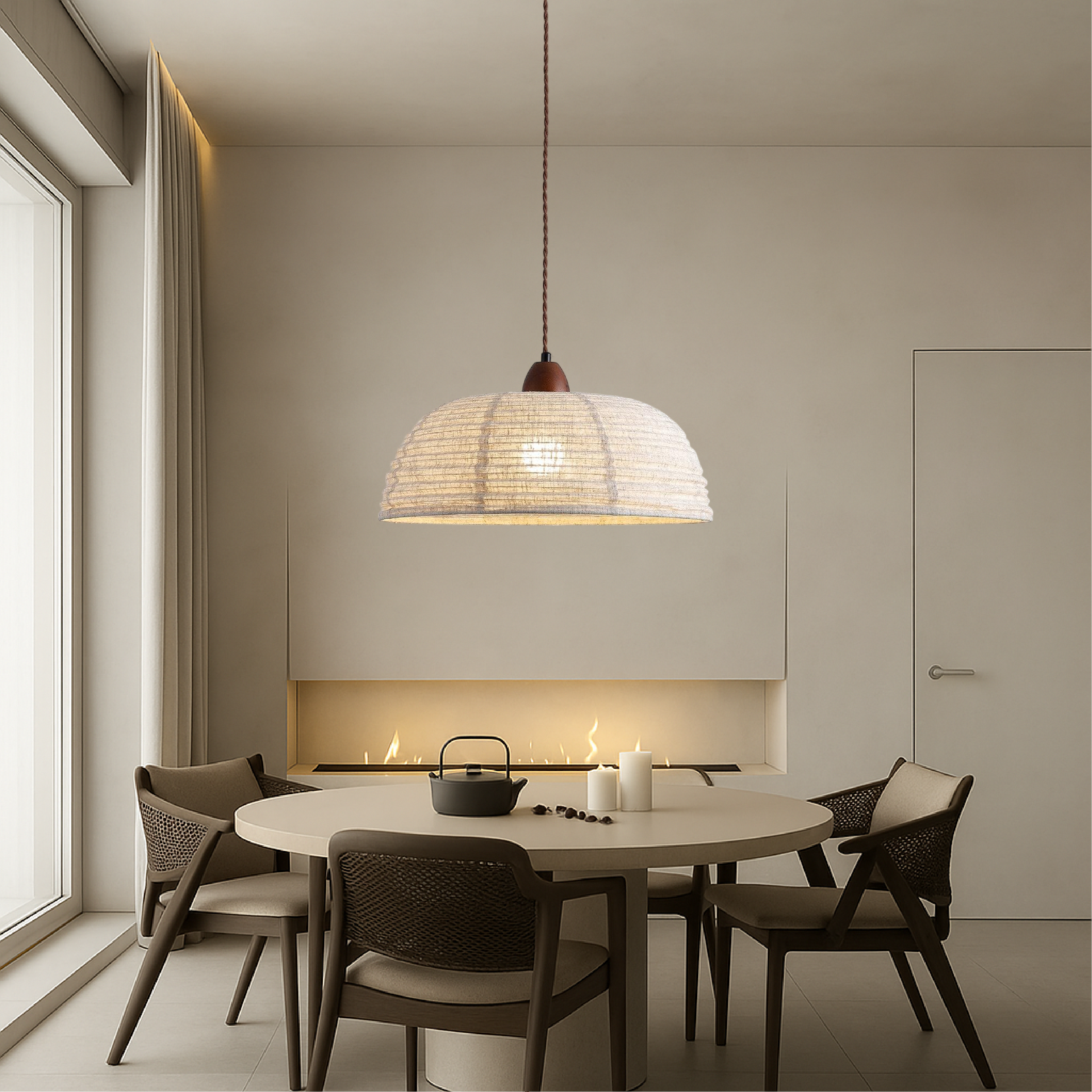 Lampe suspendue scandinave moderne en tissu