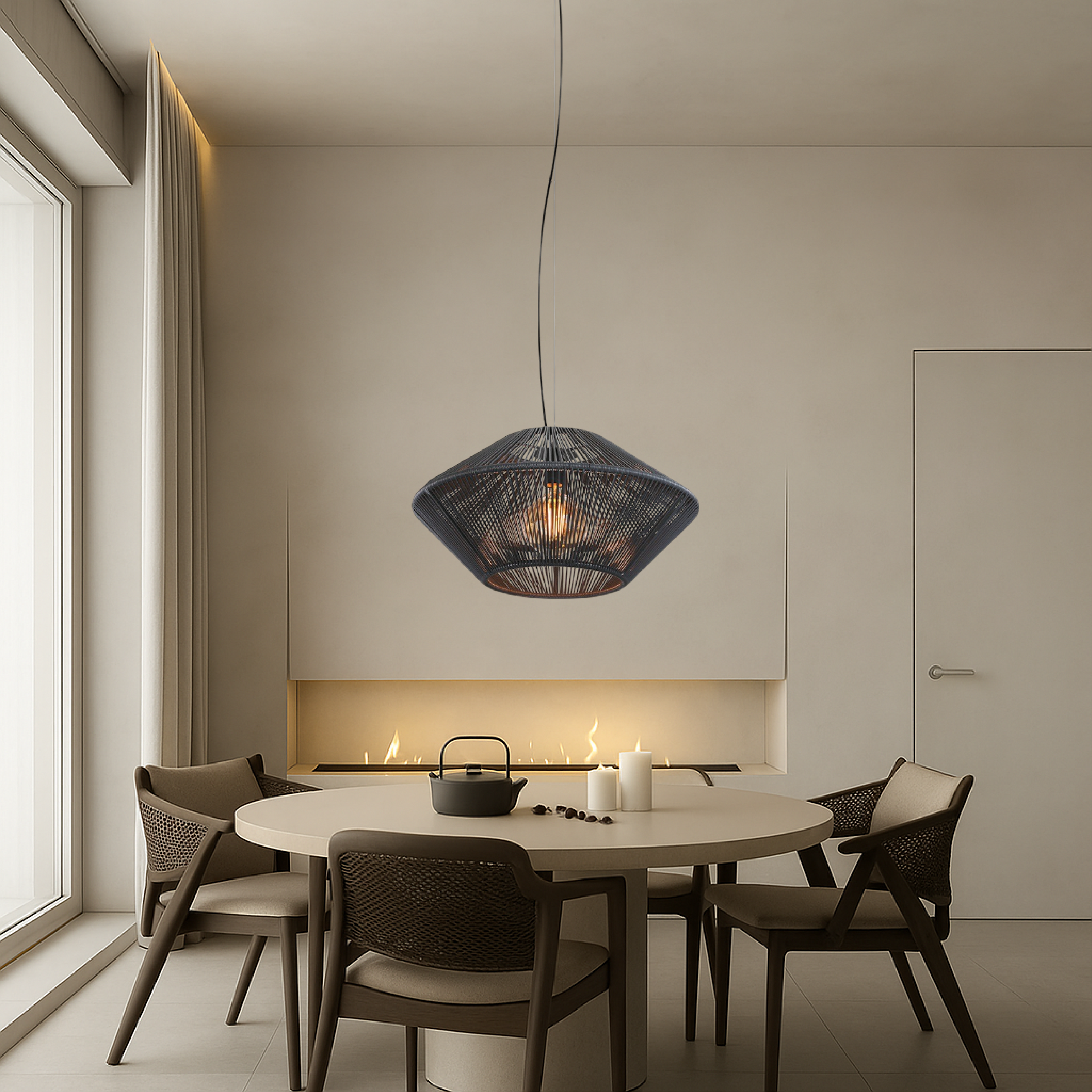 Lampe suspendue moderne tissée à la main