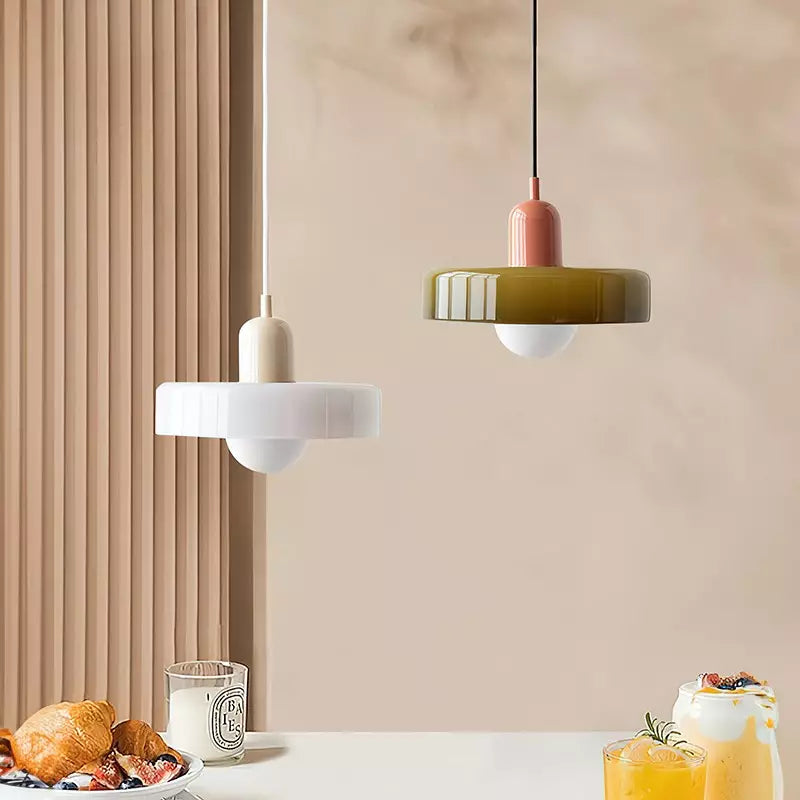 Lampe suspendue Bauhaus artistique en verre