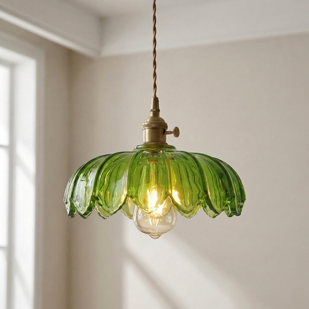 Suspension fleur de verre