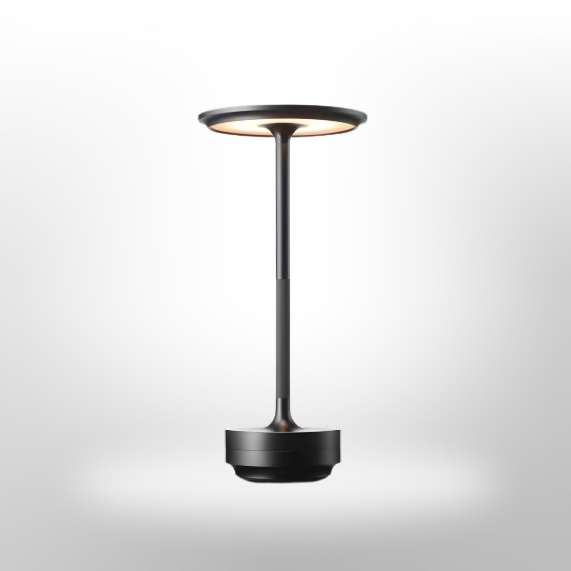 Lampe de table en métal avec abat-jour rond et base cylindrique