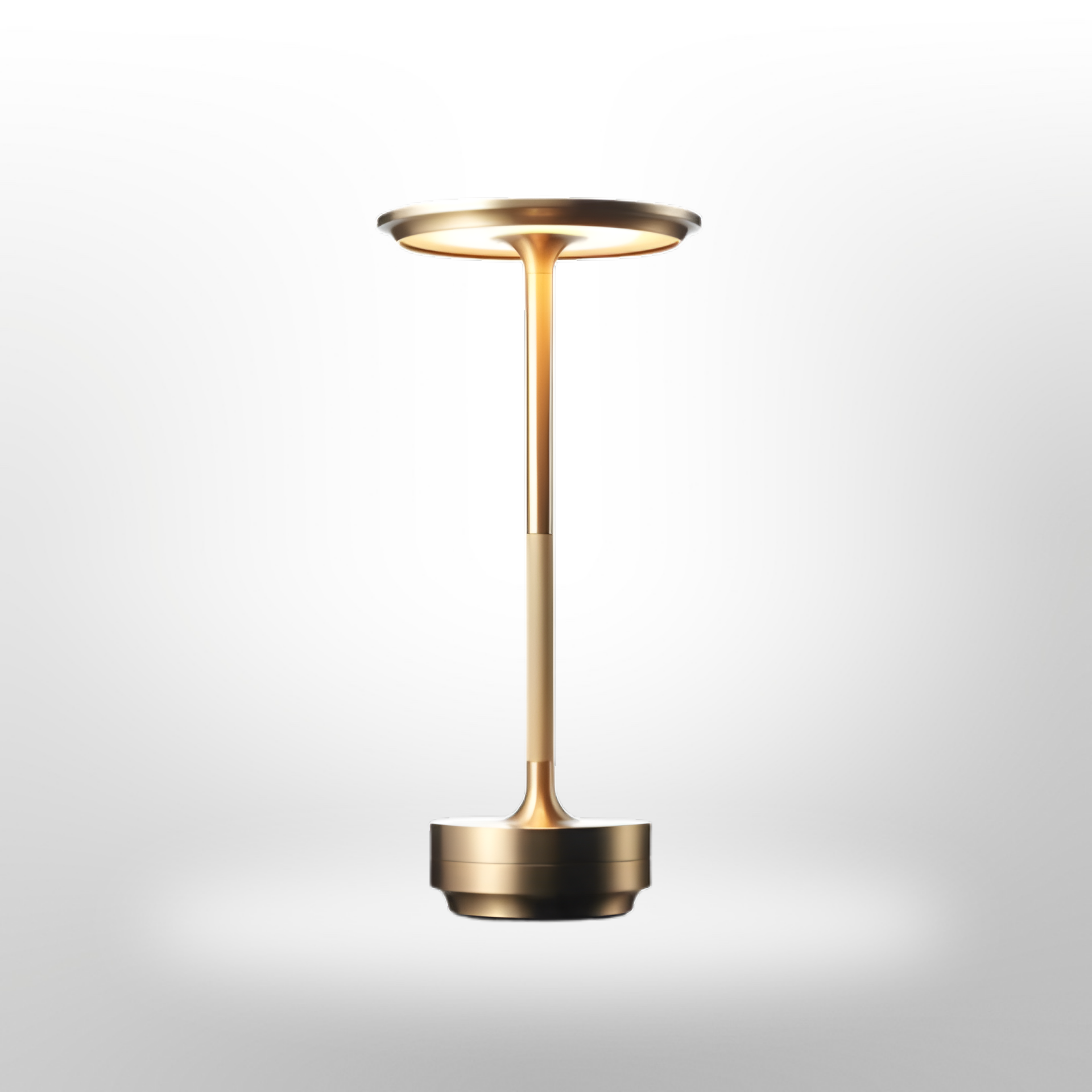 Lampe de table en métal avec abat-jour rond et base cylindrique
