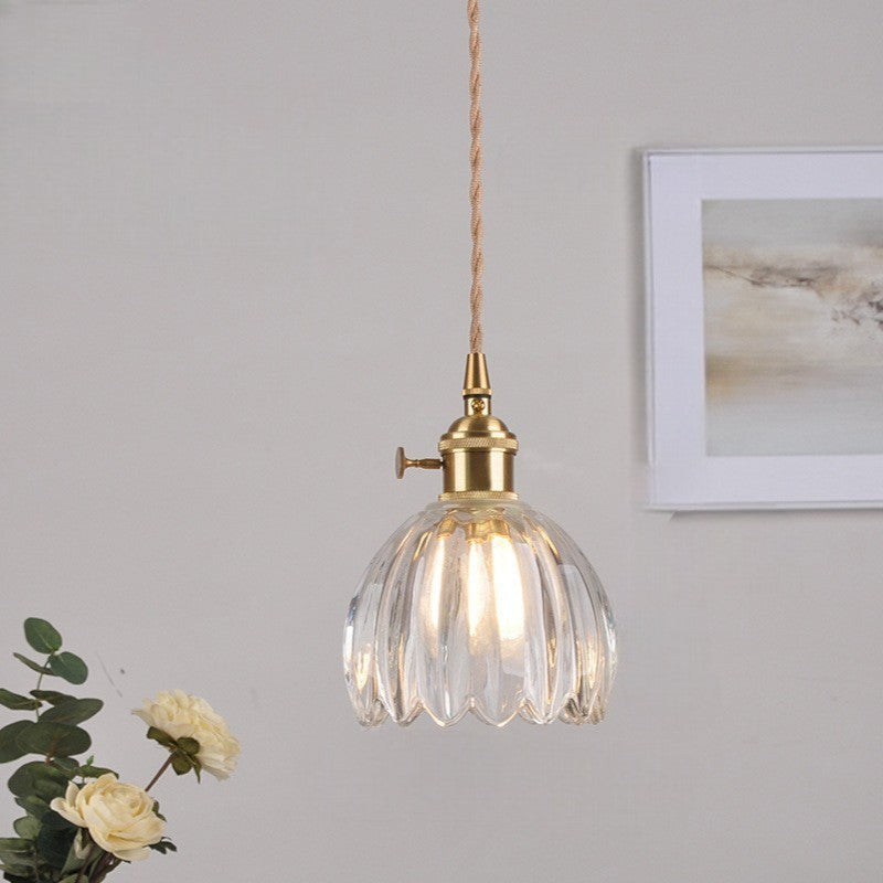 Lampe suspendue japonaise en verre