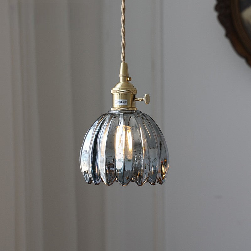 Lampe suspendue japonaise en verre