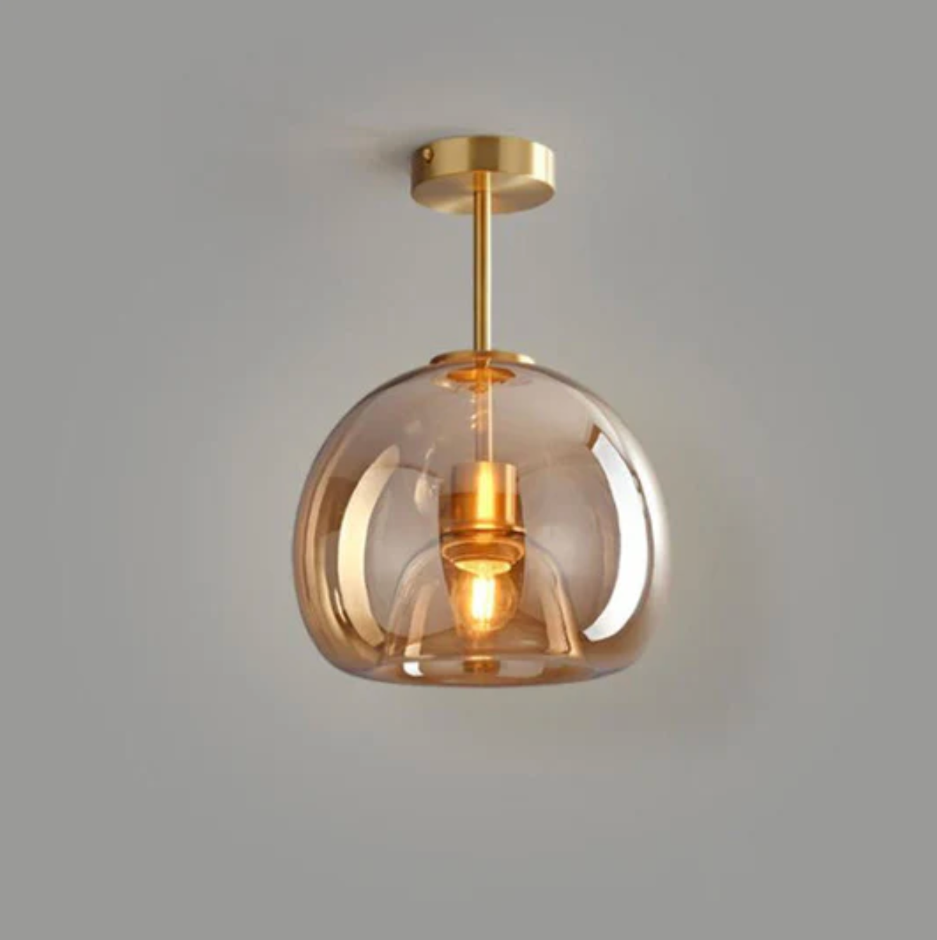 Plafonnier sphère en verre à montage en saillie
