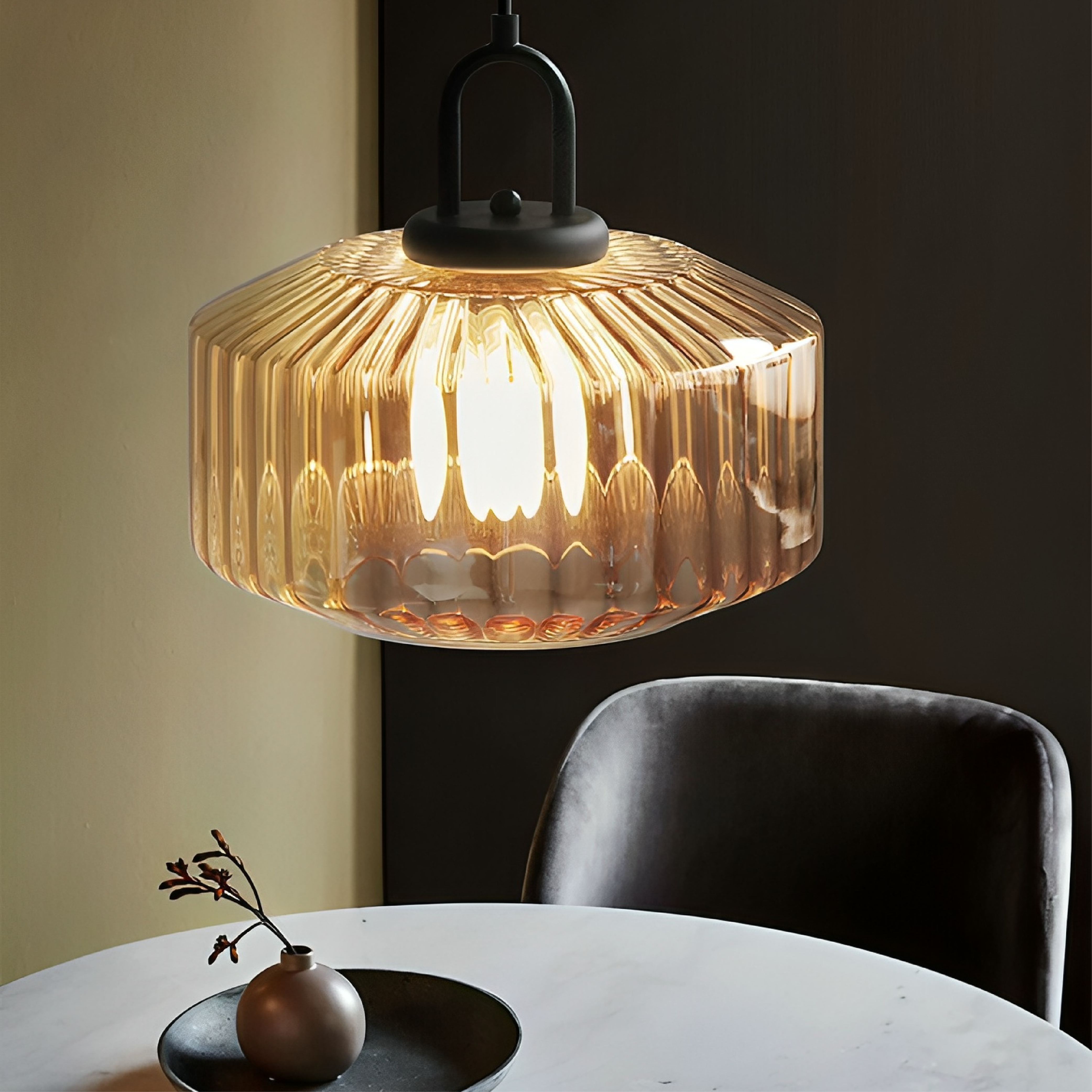 Lampe suspendue moderne en verre coloré