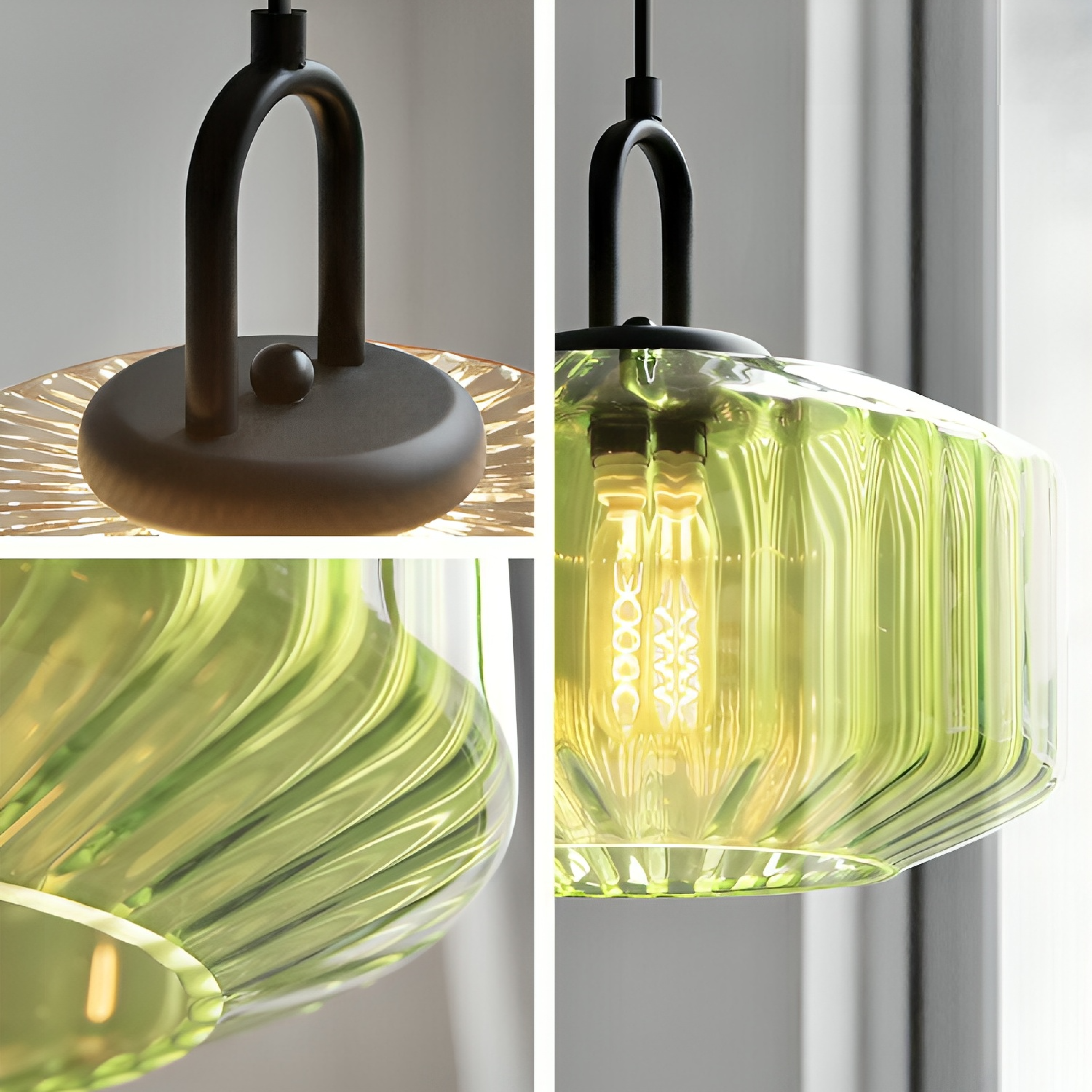 Lampe suspendue moderne en verre coloré